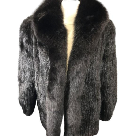 SOLD Garzia Designer Furs Black Fox Fur Coat-US 10 - Picture 4 of 12